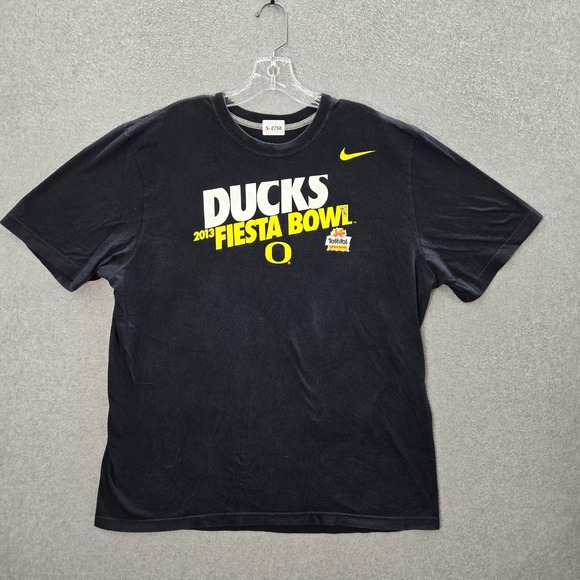Oregon Ducks Men Shirt XL Black Nike Swoosh Logo 2013 Crew Neck Short Sleeve Tee - Picture 1 of 8